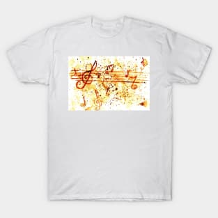Coffee stains and music notes T-Shirt